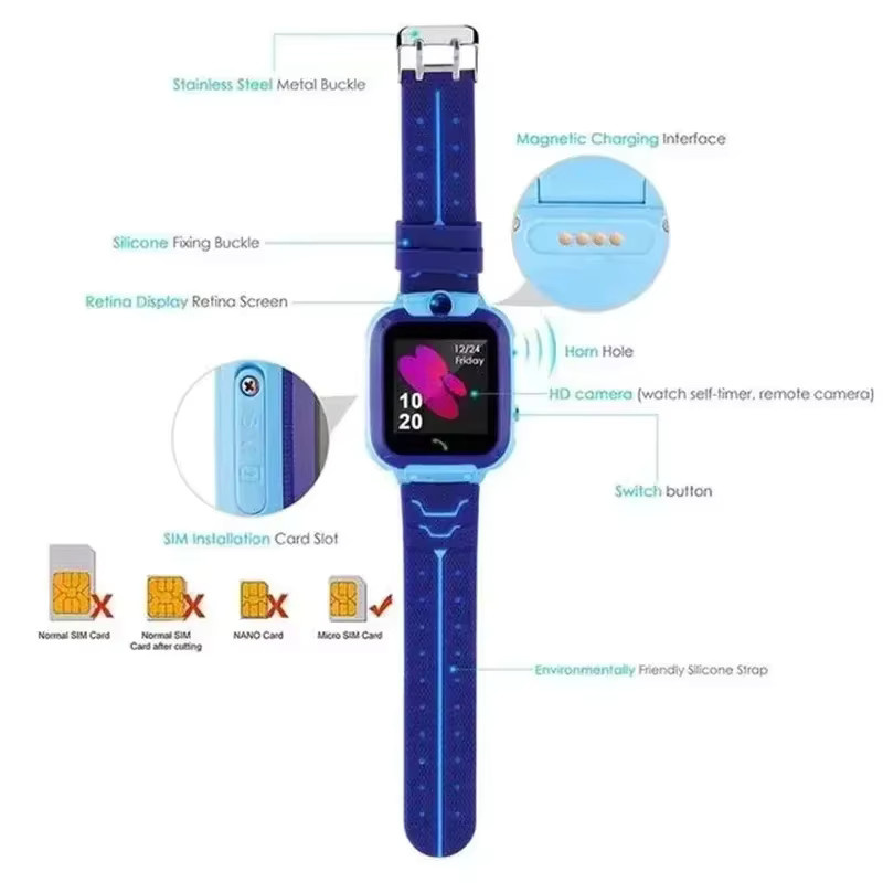 Lenovo 5G Kinder Smartwatch mit GPS-Ortung, SIM-Karte, Anruffunktion, SOS und Kamera, wasserdicht, Farbe: Grün - Bild 6