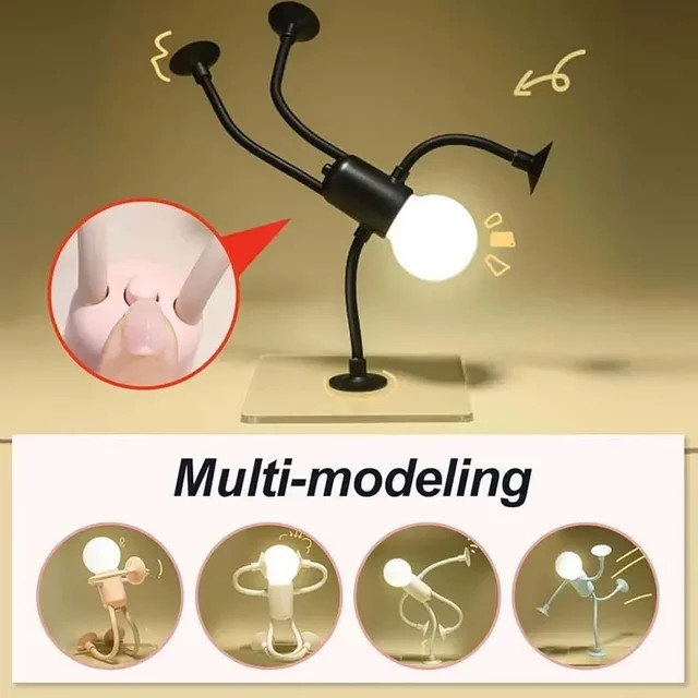 VENUSWING Sportler-Nachtlicht in Weiß mit warmweißem Licht, veränderbare Form als Schreibtischlampe für Schlafzimmer und Badezimmer - Bild 1