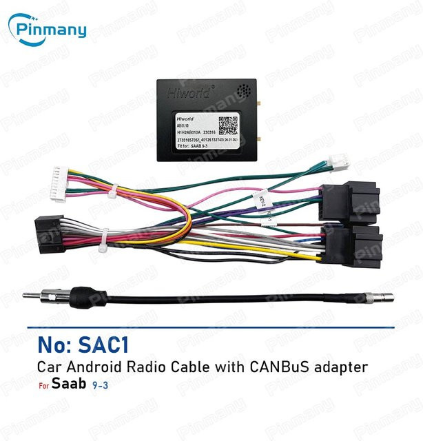 Hiworld CAN Bus Decoder Kabelbaum Adapter SAC1 für SAAB 9-3 zur Installation von Android Radio Autoradios - Bild 1