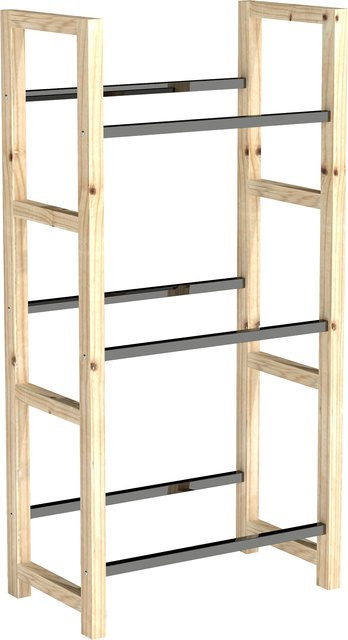 Outsunny Getränkekistenregal aus Holz und Stahl in Braun, 3 Ebenen, freistehend, B/T/H: 56 x 32 x 112 cm - Bild 1