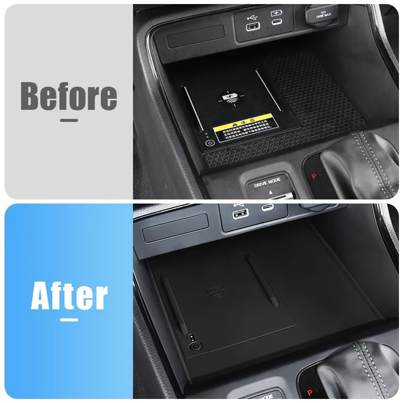 YaLumei Silikon Nicht-slip Pad für Honda CR-V 6. Generation Hybrid 2023-2025, Zentrale Steuerung Drahtlose Lade Abdeckung, Schwarz - Bild 4