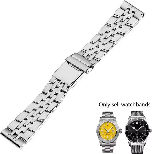 Uhrenarmband Edelstahl, Silber, 20 mm, 22 mm, 24 mm, Unisex - Bild 1