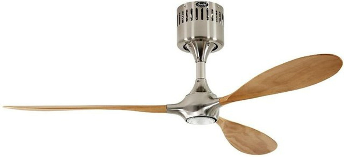 Casafan Deckenventilator Helico Paddel mit Fernbedienung und Licht in Buche und gebürstetem Chrom - Bild 1