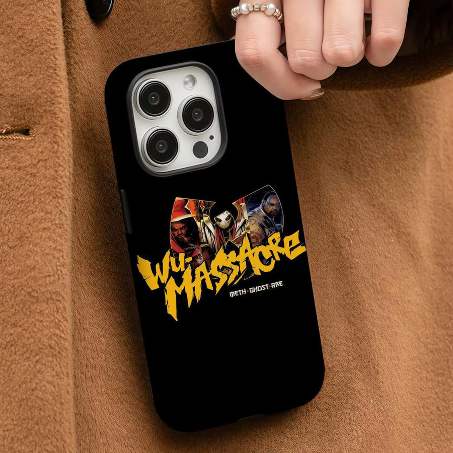 W-Wu T-Tang Clan22 Handyhülle für iPhone 17 16 15 14 13 12 Pro Max Plus glänzende HD-Doppelschicht-Flüssigkeitshartschale in Schwarz oder Weiß - Bild 3