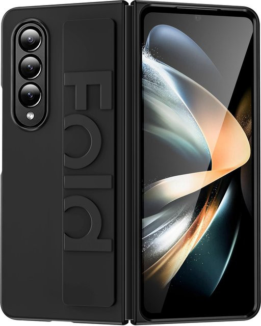 Stoßfestes Silikon-Armband-Case für Samsung Galaxy Fold 6 5 4 3, ultradünnes mattes Rückcover in Transparent/Grau - Bild 1