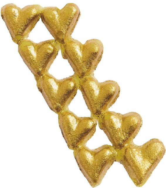 Rico Design Wachsdekor Herz klein in Gold mit Klebefläche - Bild 1