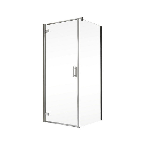 Schulte Duschwand Toura Ecklösung mit Pendeltür und Seitenwand, Farbe Silber, Glas Transparent, B/H: 90 x 200 cm - Bild 2