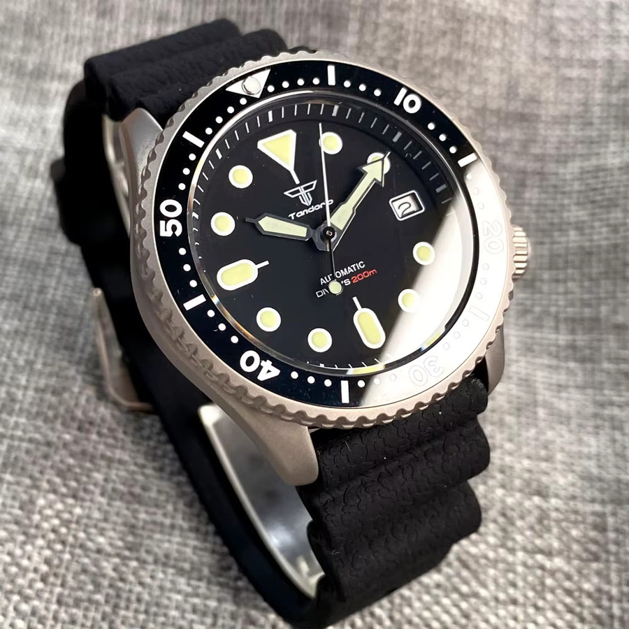 Tandorio Armbanduhr Titan, Automatik, Schwarz, Keramiklünette, 38 mm, Herren - Bild 3