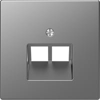 Merten Abdeckung System Design Edelstahl MEG4522-6036 in Silber für 2-fach Zentralplatte - Bild 1