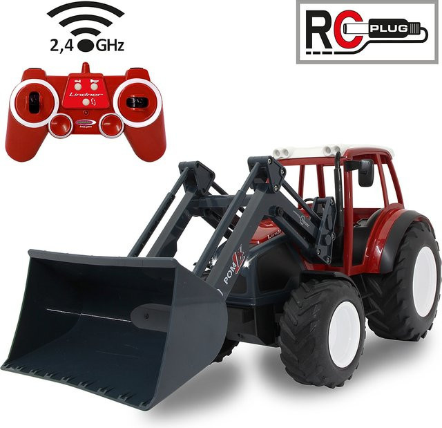 JAMARA Lindner Geotrac Traktor mit Frontlader 1:16 rot ab 6 Jahren - Bild 3