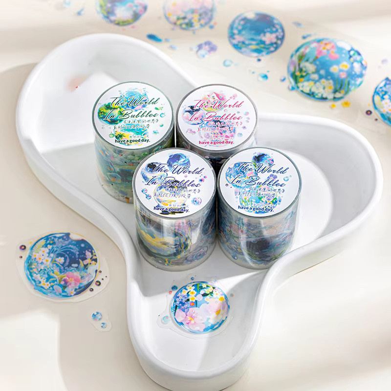 Mr. Paper Washi Tape Unterwasserwald-Architektur-Landschaft mit Blasen, Multicolour, Breite: 5 cm - Bild 1