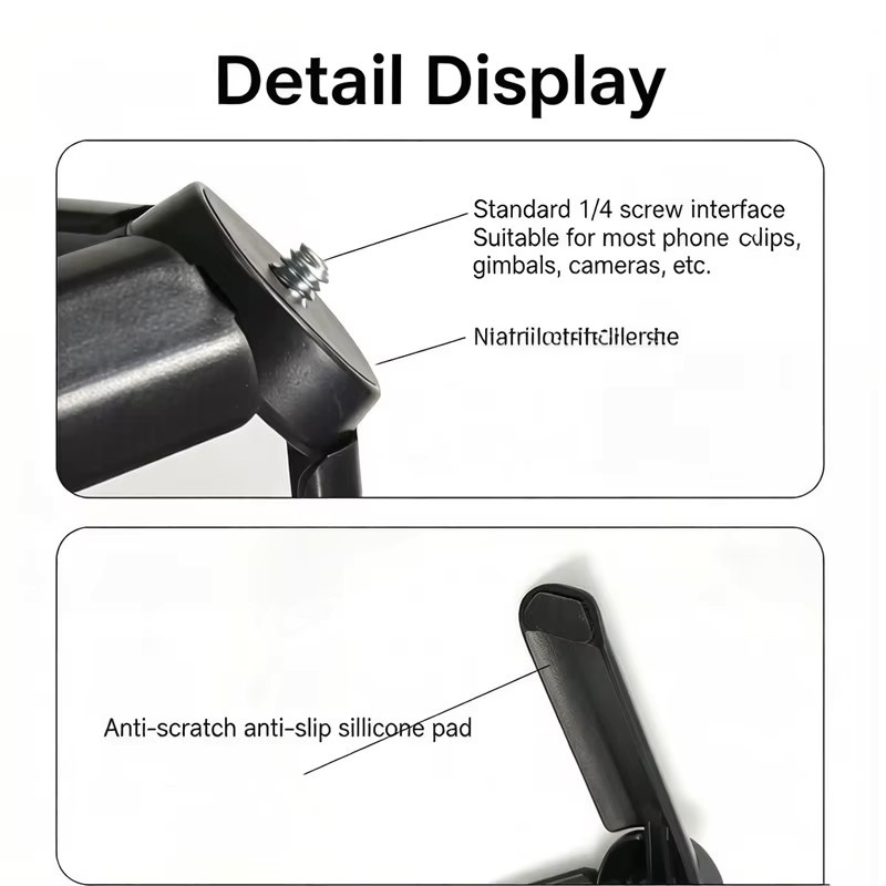 DJI Mini-Stativ für Osmo Pocket 3 und 4, ausziehbar mit 1/4-Zoll-Schraube, Schwarz - Bild 2