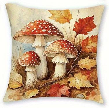 JMG Clothing Kissenbezug mit Herbst-Motiv Fuchs, Kürbisse, Laterne und Pilzen, Mehrfarbig, B/H: 50 x 50 cm - Bild 1
