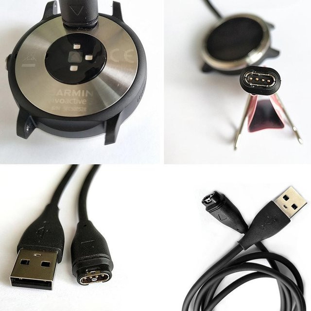 USB-Ladekabel und Datenkabel für Garmin Fenix 7, 7S, 7X, 6, 6S, 6X, 5, 5S, 5X sowie Forerunner 45, 165, 245, 255 in Schwarz mit USB-A auf USB-C Anschluss - Bild 1