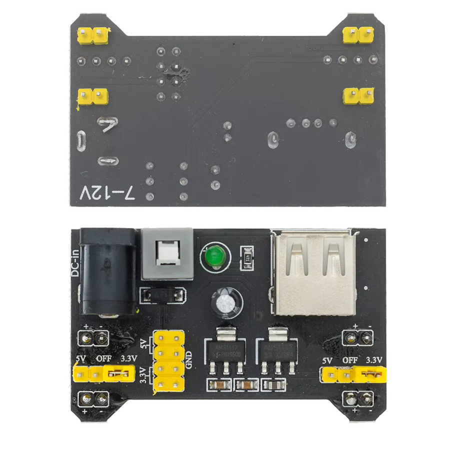 AITEXM ROBOT Breadboard-Stromversorgungsmodul MB-102 in Schwarz mit 3,3 V und 5 V für DIY-Projekte - Bild 2