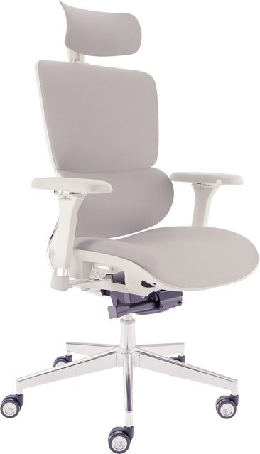 CLOUVOU MasterSeat Ergonomischer Bürostuhl mit Armlehnen und Rollen in Weiß - Bild 1