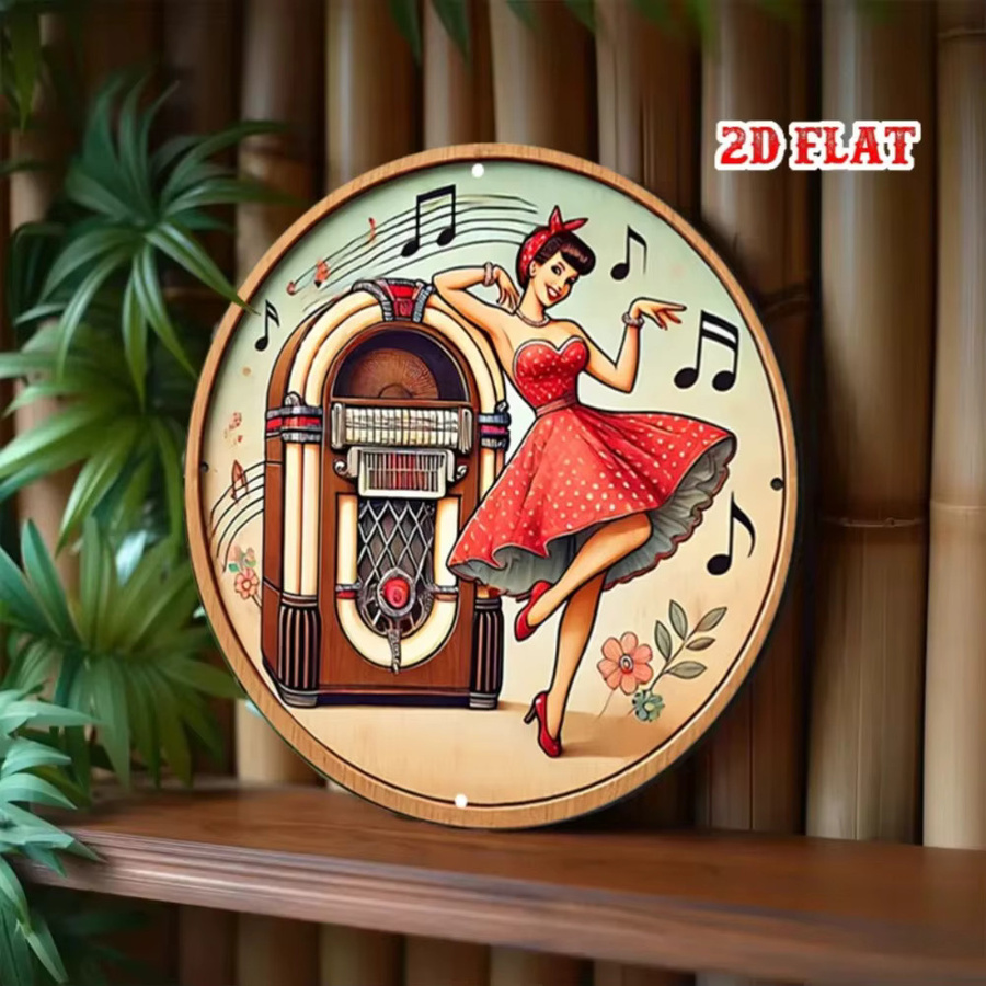 HELLOYOUNG Retro Jukebox Metall Wanddekoration 1950er Design Multicolour Breite: 20 cm, Höhe: 20 cm, Tiefe: 20 cm - Bild 3