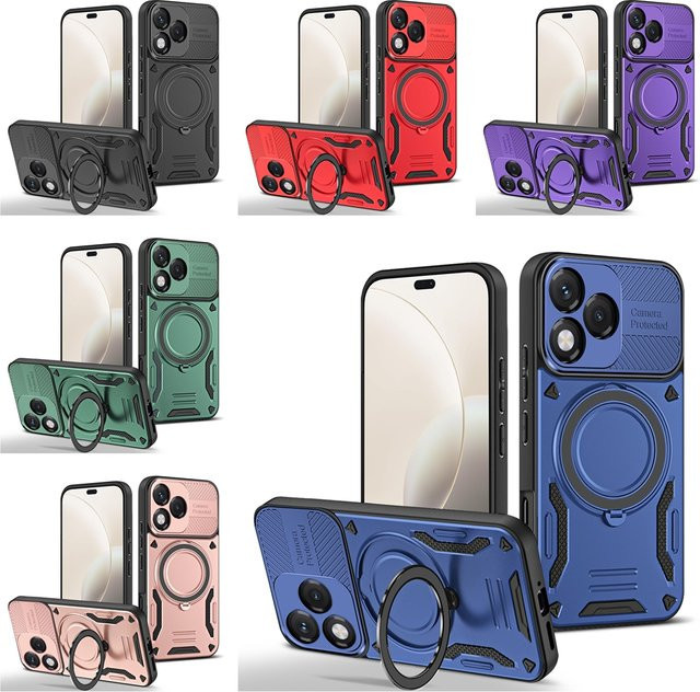 Magnetische Luxus-Schutzhülle mit Ringhalterung für Honor X60 Pro, X9C, X9d, X7 und X7d, Stoßfeste Rüstung-Handyhülle - Bild 1