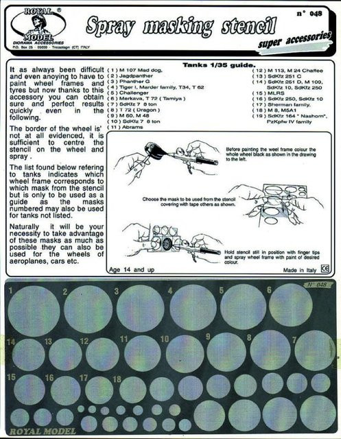 Royal Model Spray Masking Stencil, Kunststoff, Schwarz - Bild 1