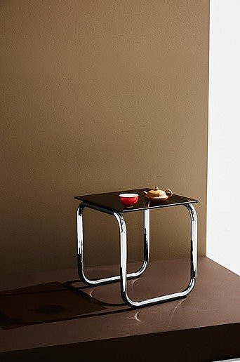 Lulu Beistelltisch Pastill in Chrom und Glas, Farbe Silber/Transparent/Braun, Höhe: 45 cm - Bild 1