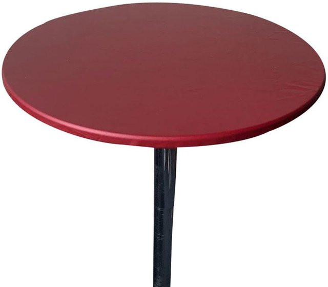 Wasserfeste runde Tischdecke aus Polyester von 5HomeImprove in Weinrot mit elastischem Rand, Durchmesser: 130 cm - Bild 1