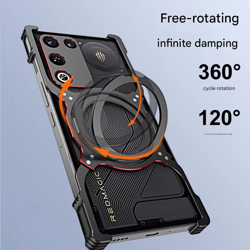 Magnetische Metall-Schutzhülle für ZTE Red Magic 11 Air und 10 Air mit Objektivschutz und Stoßfänger, Rahmenlose Hülle in Schwarz oder Blau - Bild 3
