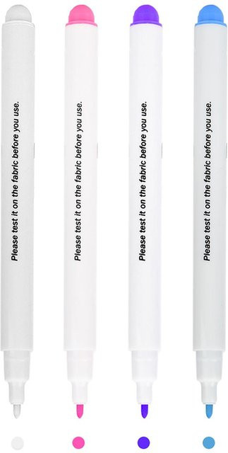 GoolRC Stoffmarkierungsstift mit feiner Spitze, wasserlöschbarer Markierstift für Lederhandwerk und Nähzubehör, Weiß - Bild 1