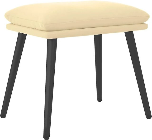 vidaXL Fußhocker aus Samt in Cremeweiß, B/T/H: 45 x 29,5 x 39 cm - Bild 1