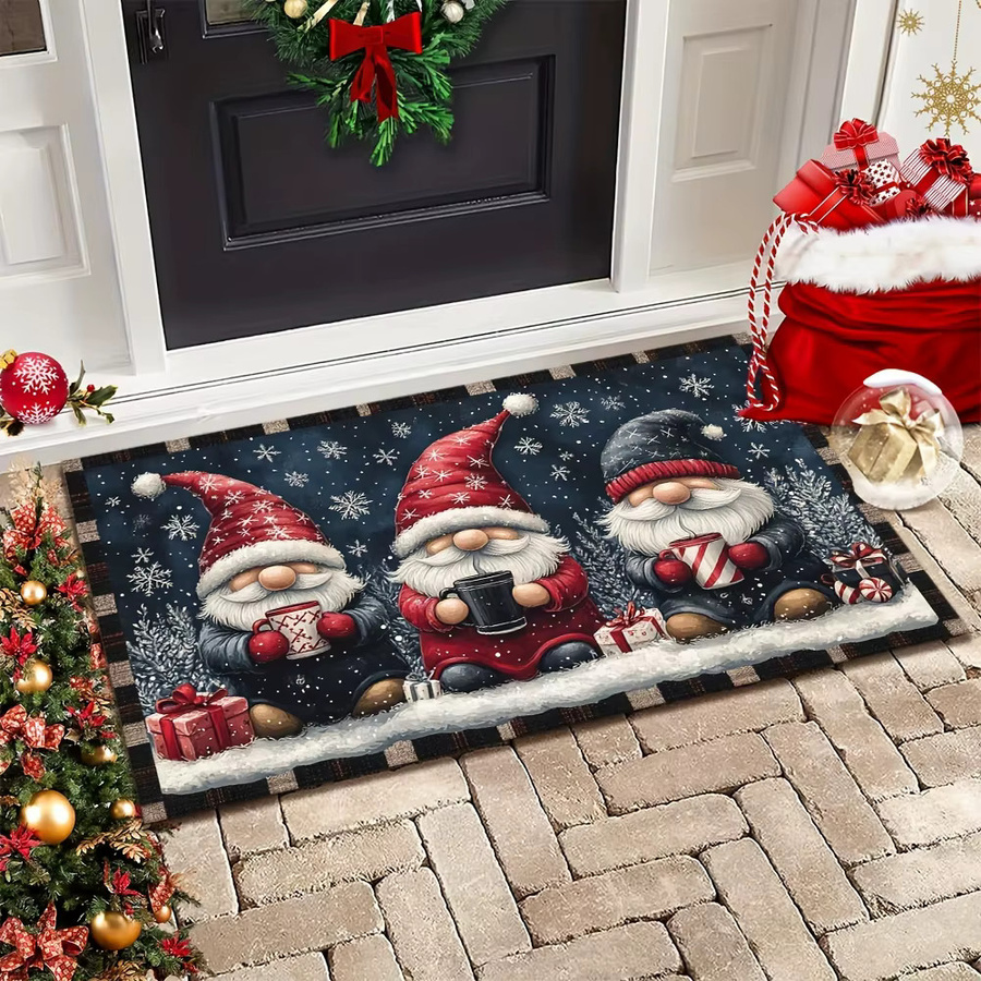 VIKAMA Weihnachtszwerg Fußmatte als Weihnachtsdekoration für drinnen und draußen - Bild 2