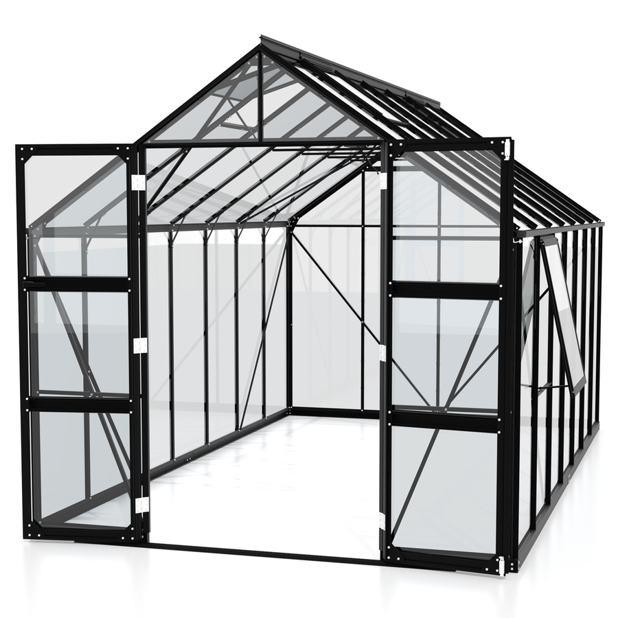 Vitavia Gewächshaus Olymp 11500 Schwarz mit Einscheibensicherheitsglas und Fundamentrahmen 11,5 m² - Bild 2