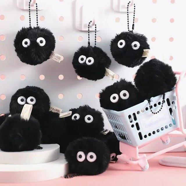Anhänger Brikettpuppe Plüsch, Schwarz, 5 cm, Kinder - Bild 1