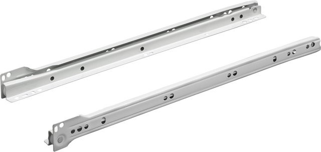 Hettich Teilauszug-Rollschubführung FR 302, Farbe: Weiß, Material: Stahl, Länge: 600 mm - Bild 1