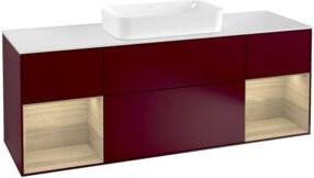V&B Waschtischunterschrank Finion mit Wandbeleuchtung in Weiß, Breite: 160 cm, Tiefe: 50,1 cm, Höhe: 50,1 cm - Bild 1