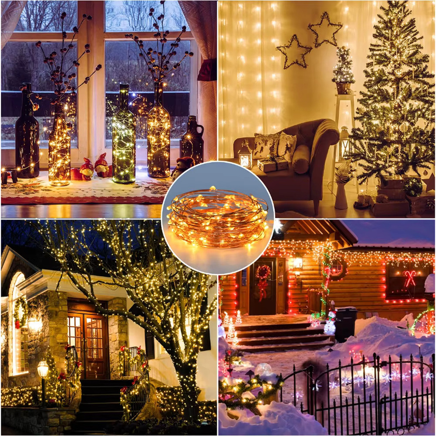 OSIDEN USB LED Lichterkette aus Kupferdraht mit Fernbedienung und 8 Beleuchtungsmodi für Weihnachtsdekoration und Home Decor - Bild 4