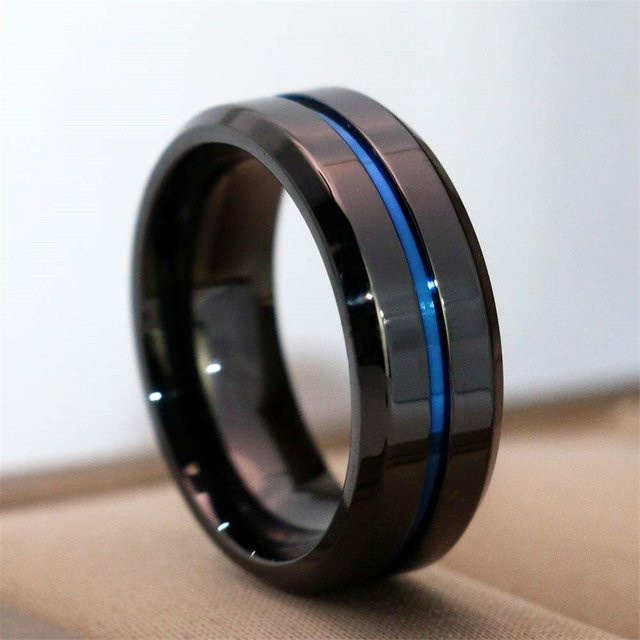 YIRAN Partnerringe Edelstahl, Schwarz, Unisex - Bild 1