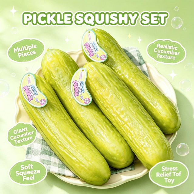 Jumbo Gurke Squishy Spielzeug, Frucht, Weiche Textur - Bild 1