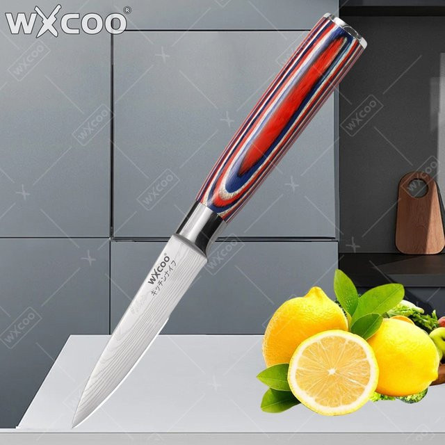 WXCOO Damaststahl Küchenmesser Allzweckmesser 3,5 Zoll zum Schneiden von Obst und Gemüse - Bild 1