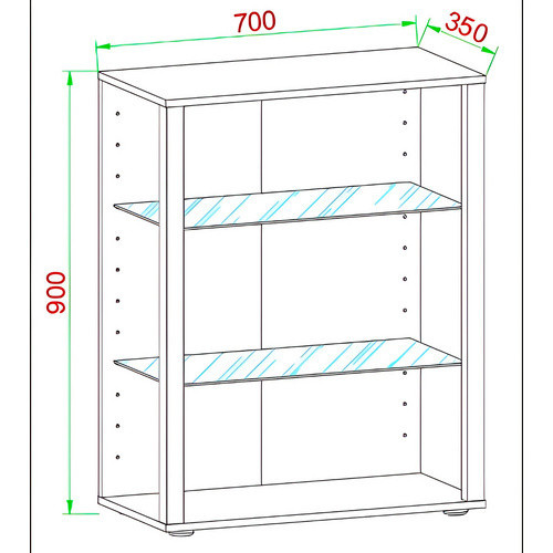 VCM Standvitrine Glasol in Grau mit Glastüren, B/T/H: 70 x 35 x 90 cm - Bild 3