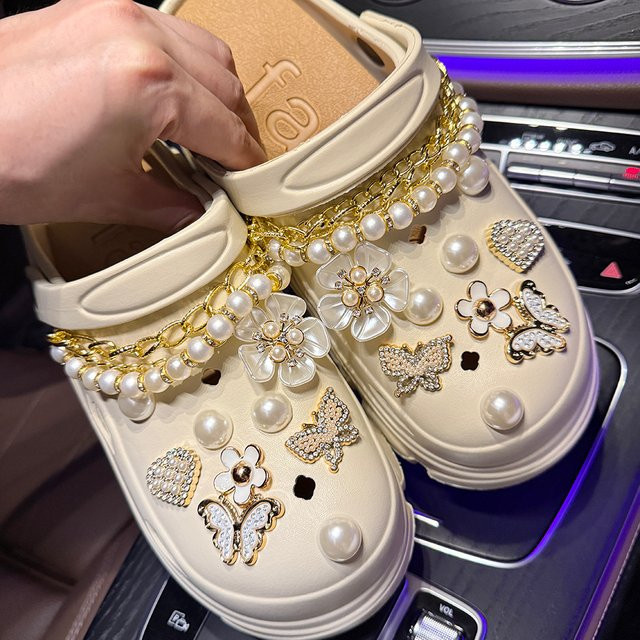 Lanxi League Schuh Charms Set, Schmetterling, Perle, Blume, Diamant - Bild 1