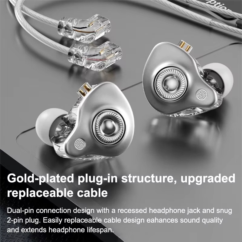 EARDECO In-Ear Kopfhörer mit 3,5mm Jack und USB-C, Weiß, mit 9D Surround Deep Bass Stereo und ENC Noise Reduction, abnehmbare Kabel - Bild 4