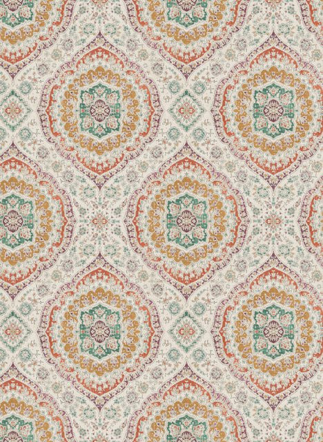 Nina Campbell Wallpaper Karabali Ornamentales Vlies in Jade, Amethyst und Amber - Bild 1