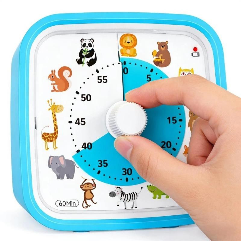 Three Body Visueller Timer mit Regenbogen-Scheibe für Kinder und Erwachsene, 60-Minuten-Countdown in Schwarz und Multicolour - Bild 2