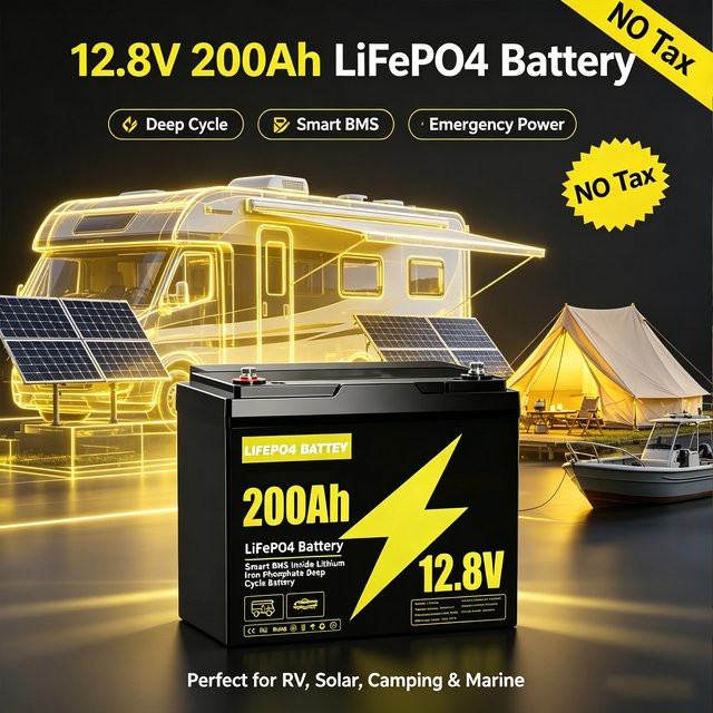 Avtark 12V LiFePO4 Batterie GP24 200Ah mit Echtzeit-Überwachung für Heimspeicher, Wohnmobile, Boote und Trolling-Motoren - Bild 1