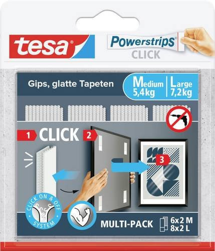 Tesa Powerstrips CLICK Combo Set mit 14 Paar in Medium und Large - Bild 1