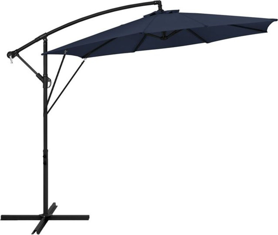 ML-Design Ampelschirm aus Aluminium in Blau mit 300 cm Durchmesser und 360 Grad Drehung - Bild 2