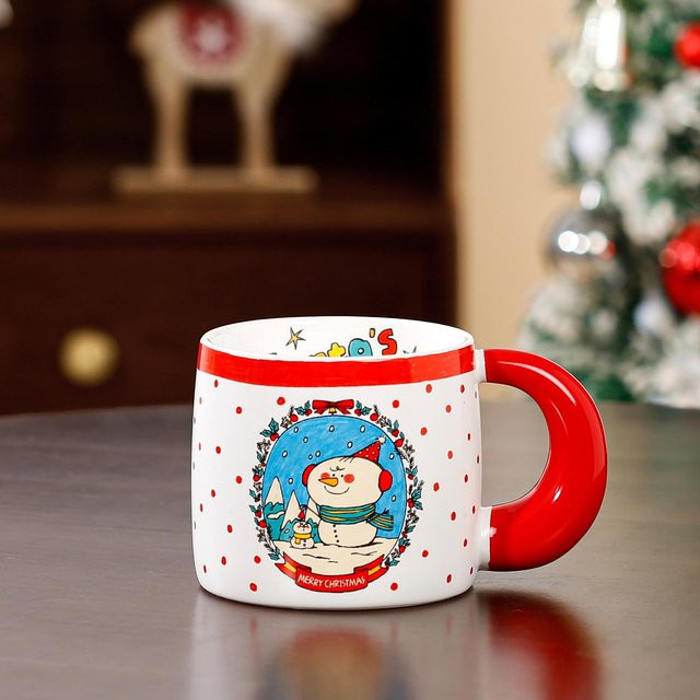 Yiran Furniture Keramiktasse Weiß, 450 ml, Mikrowellengeeignet - Bild 1
