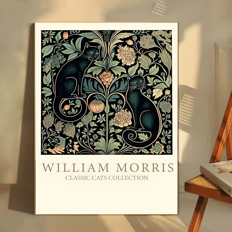 William Morris Baum des Lebens Katzen Wandposter selbstklebend wasserfestes Papier für die Wanddekoration - Bild 5
