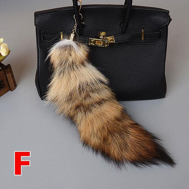 YIRAN Schlüsselanhänger Wolf Fuchs Schwanz Pelz, brown, Unisex - Bild 1