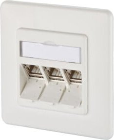 Metz Connect Anschlussdose Cat.6A mit 3x RJ45 LAN-Ports in Weiß (E-DATmod-3UP-rws) - Bild 1