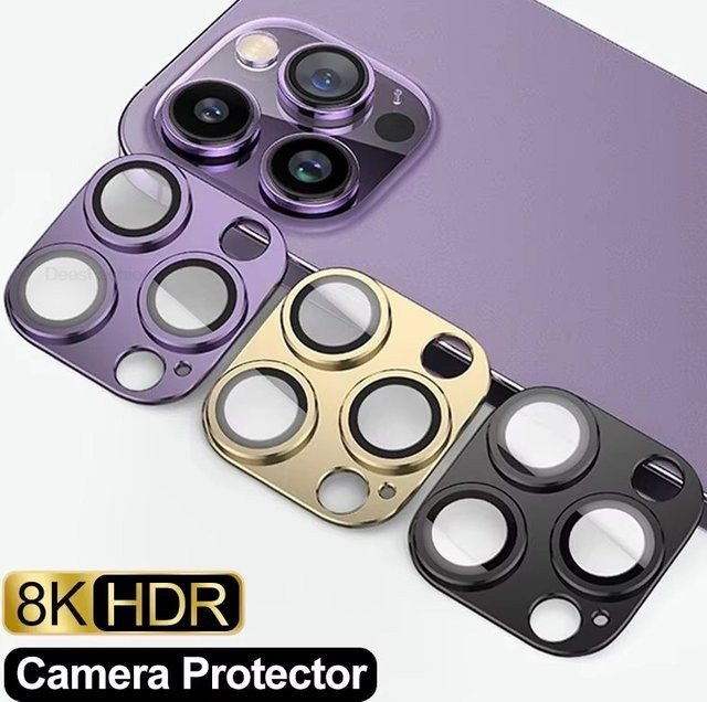 Metall-Glas-Kameraschutz für Apple iPhone 11 bis 17 Pro Max Modelle als vollständige Kamera-Glasabdeckung - Bild 1